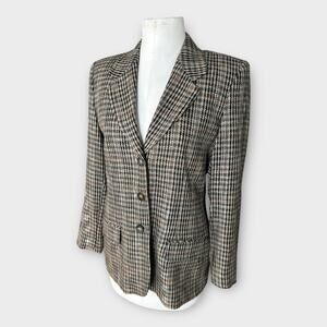 Vintage Austin Reed Houndstooth Wool Blazer Women's sz 8 Preppy Academia Classy